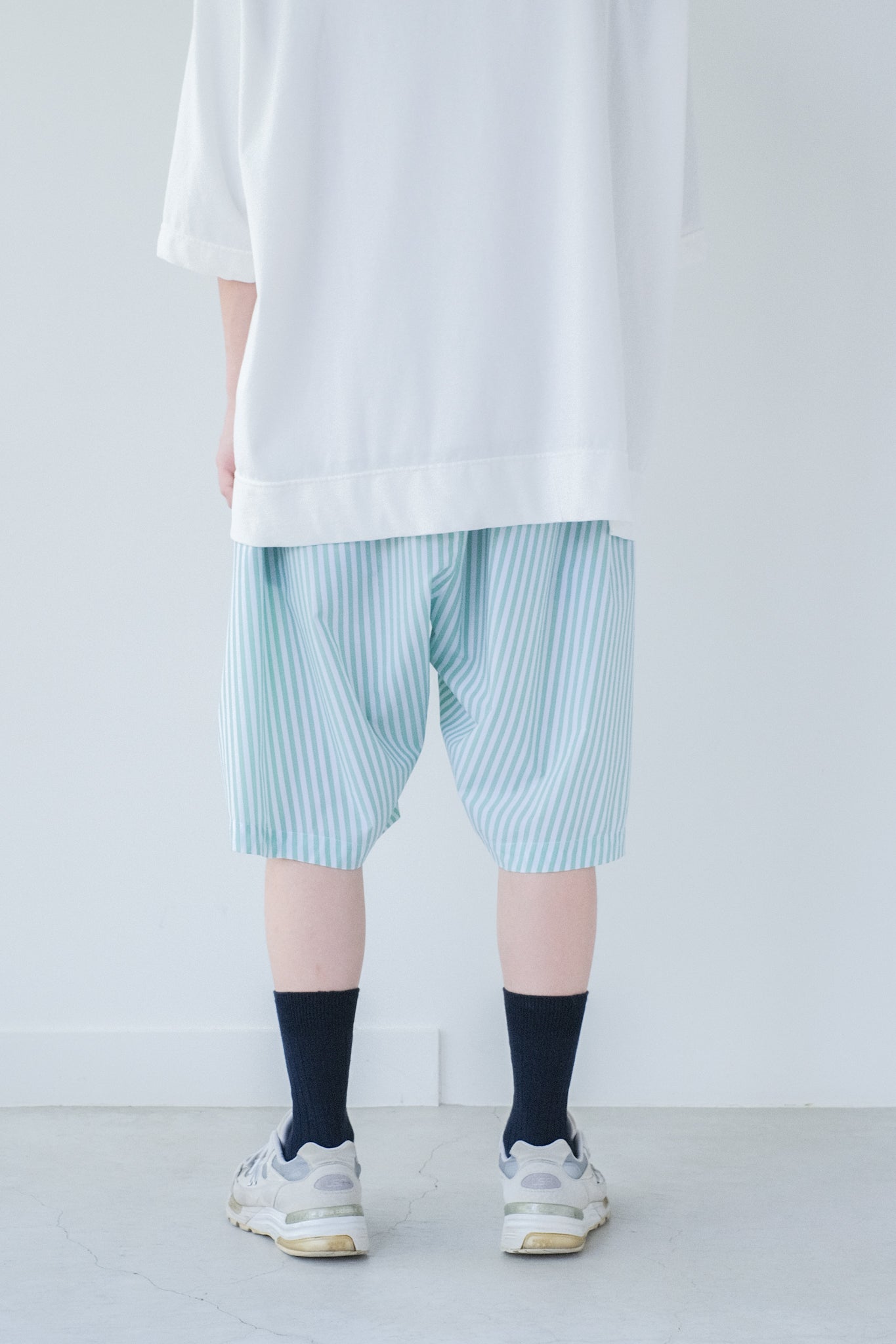 コンパクトスパンTR・ロンドンストライプ ハーフパンツ / Mint × White［size 5_］