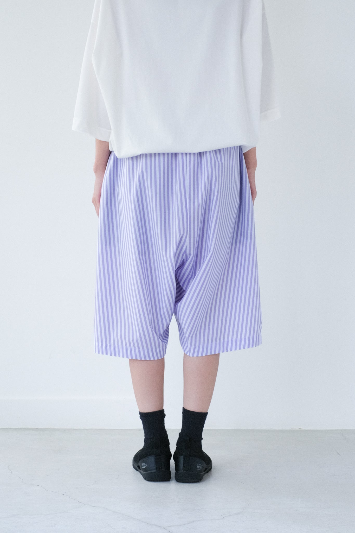 コンパクトスパンTR・ロンドンストライプ ハーフパンツ / Lilac × White［size 5_］