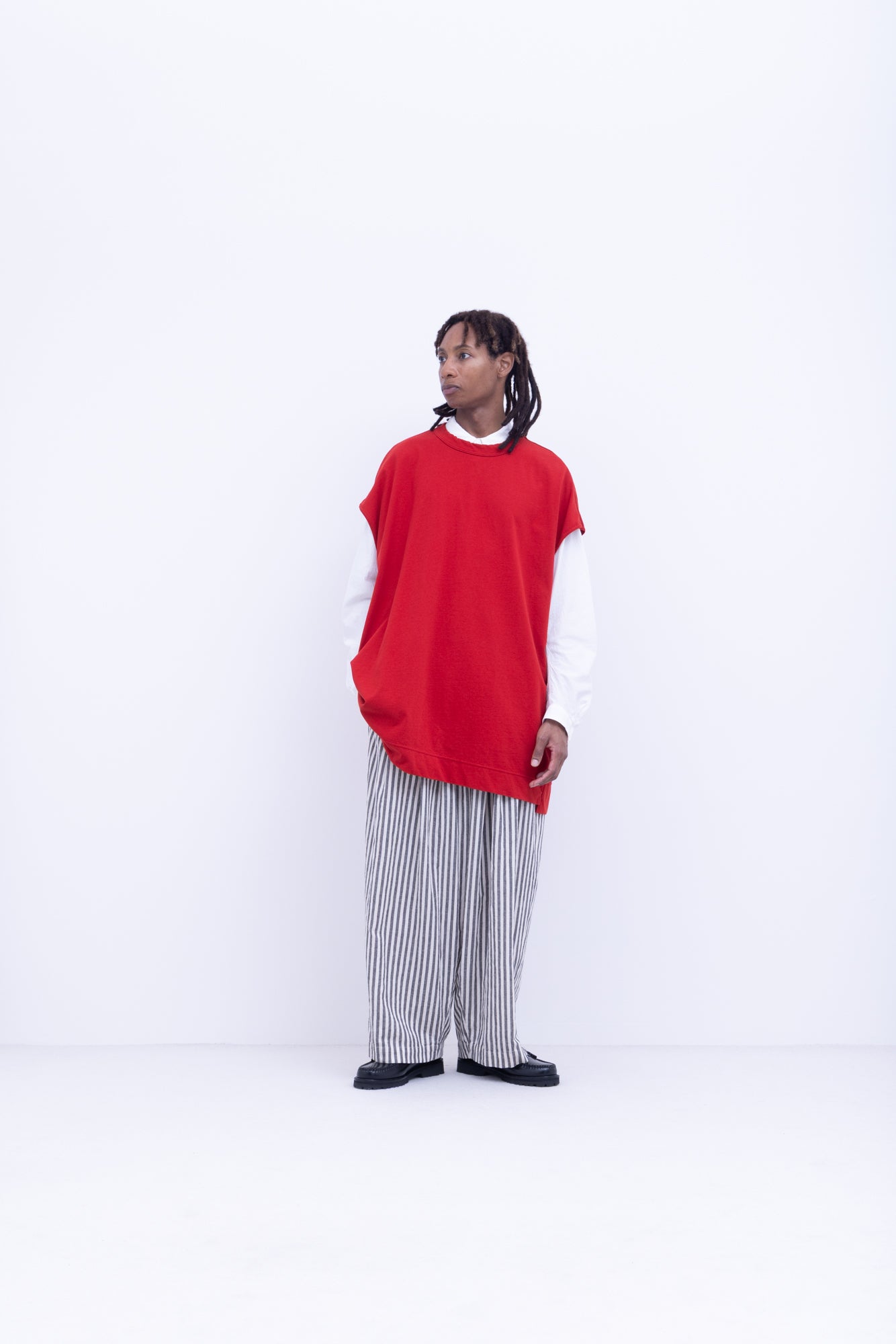 強撚コットンヘビー天竺　プルオーバーベスト / Red［size M］
