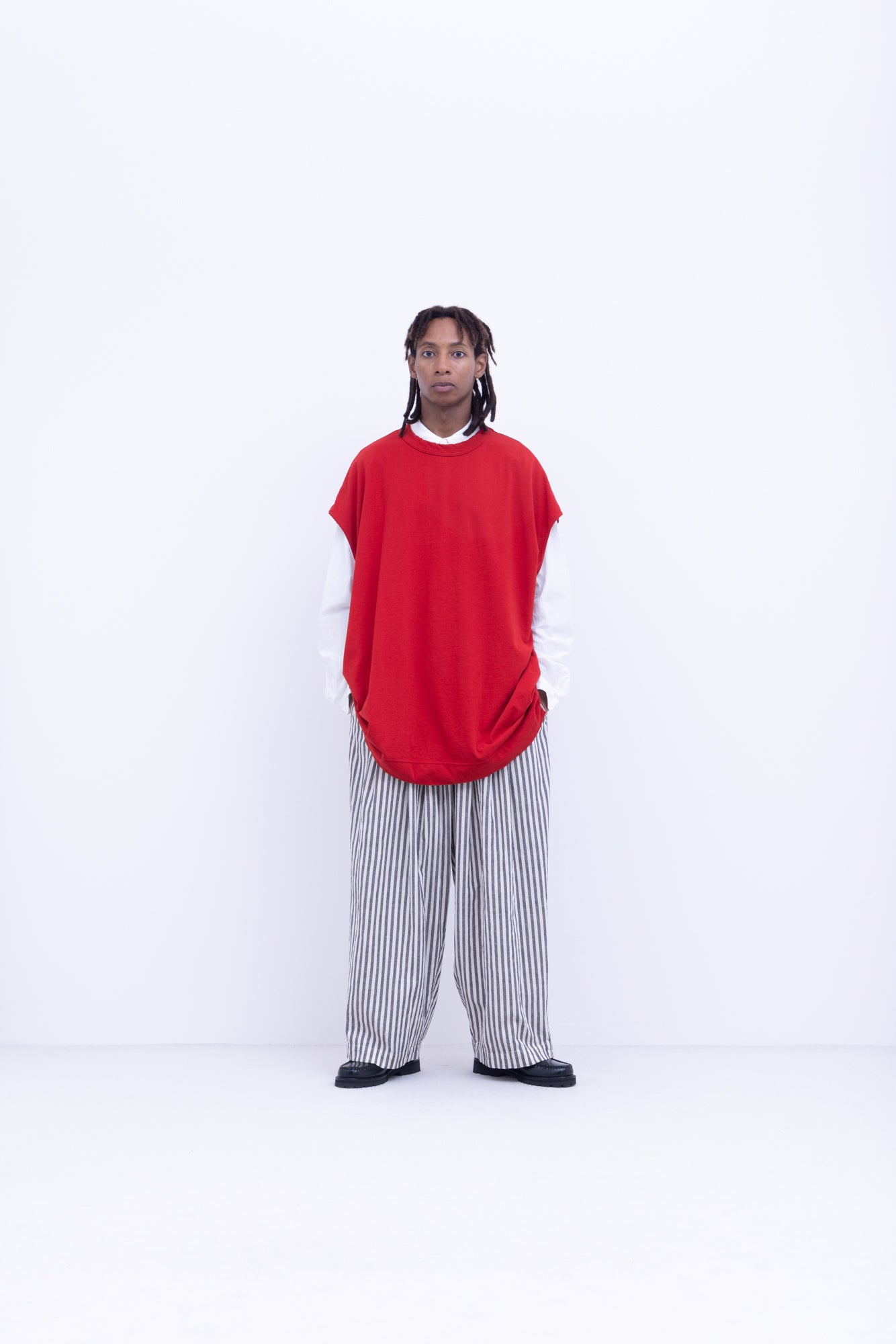 強撚コットンヘビー天竺　プルオーバーベスト / Red［size M］