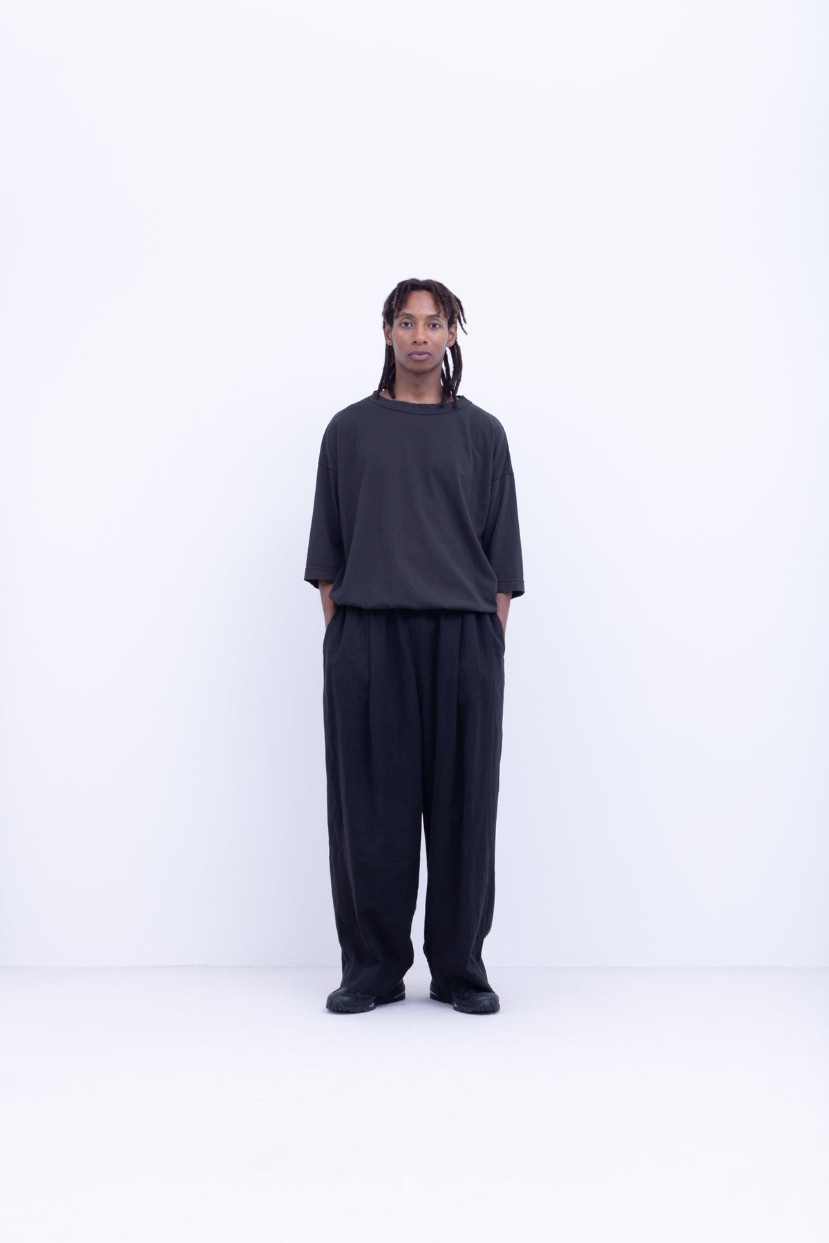 60s フレンチフラックス リネンキャンブリック　ストレートパンツ / Fade Blue［size M］