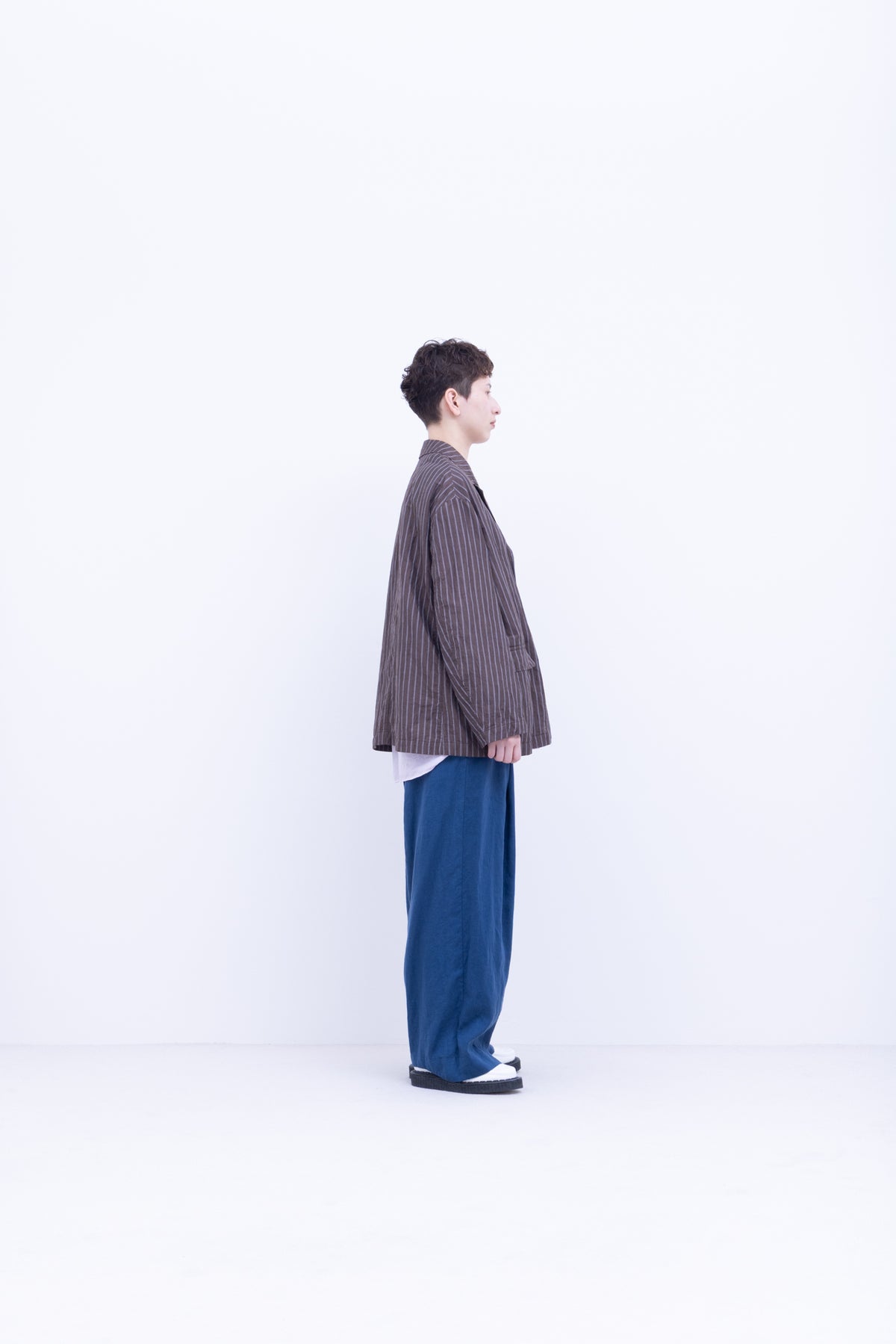 60s フレンチフラックス リネンキャンブリック　ストレートパンツ / Fade Blue［size S］