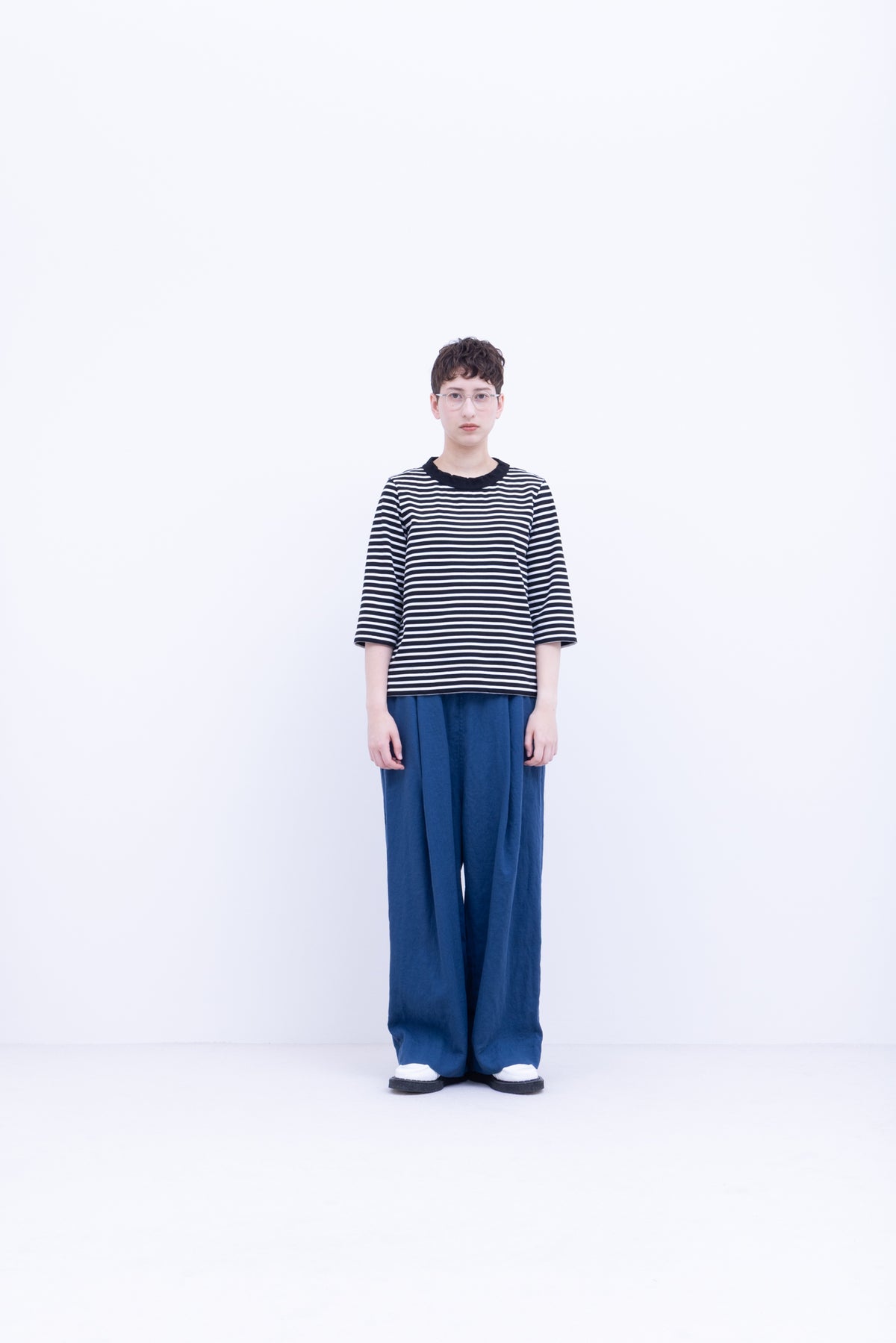 60s フレンチフラックス リネンキャンブリック　ストレートパンツ / Fade Blue［size XS］