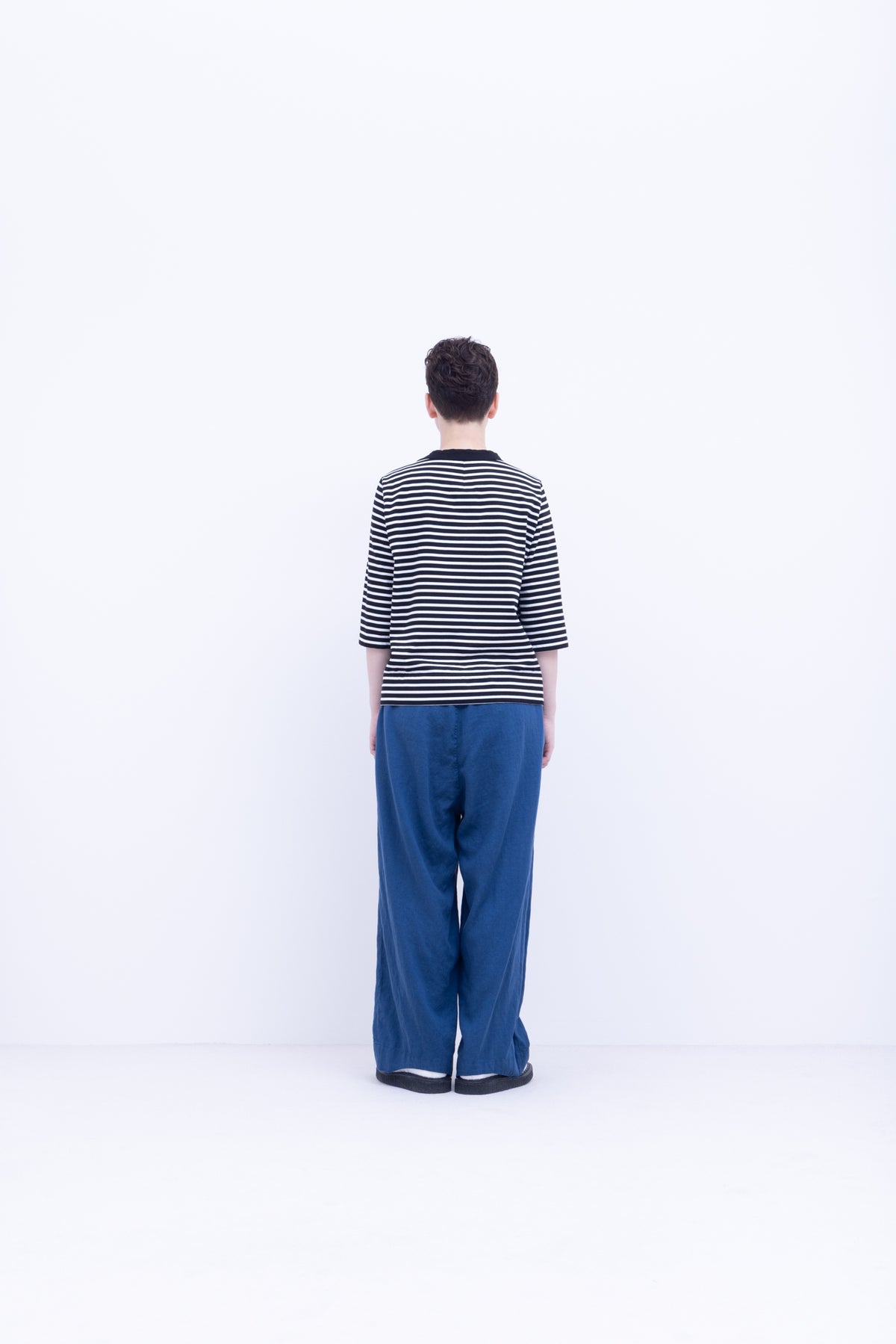 60s フレンチフラックス リネンキャンブリック　ストレートパンツ / Fade Blue［size XS］