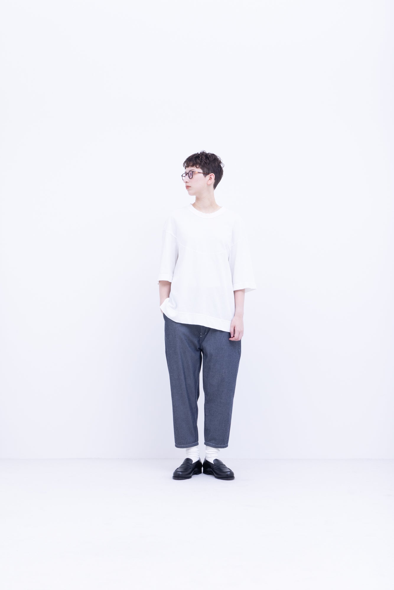 強撚コットンヘビー天竺　アークヨークT / Navy［size M］