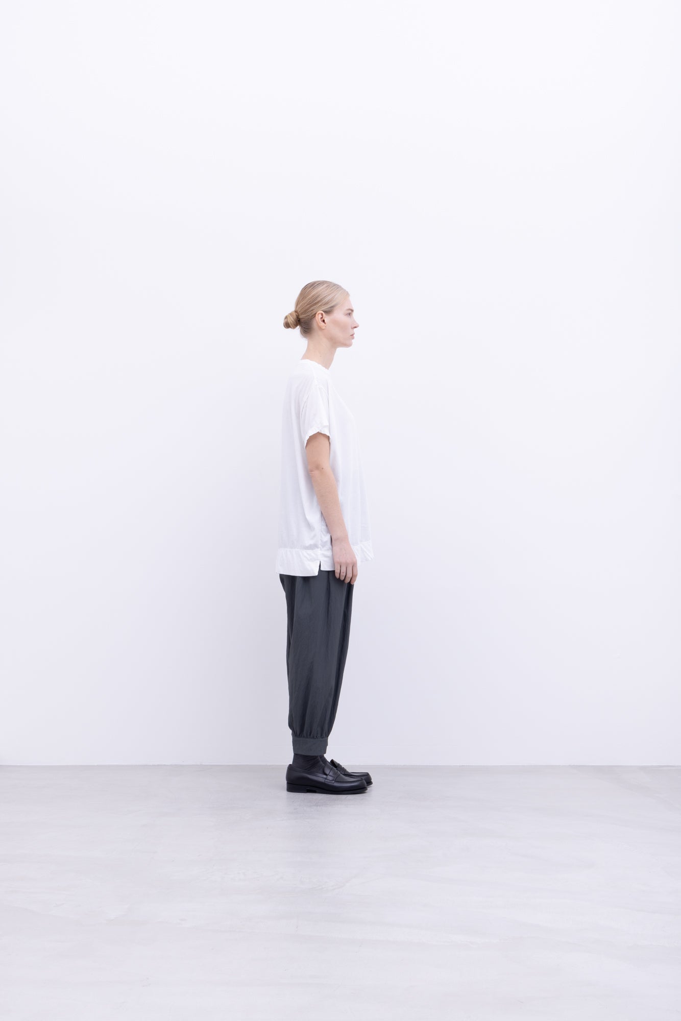 120/2 Queen's Cotton Tenjiku 3/4-Sleeve Crew Neck T-Shirt / Black