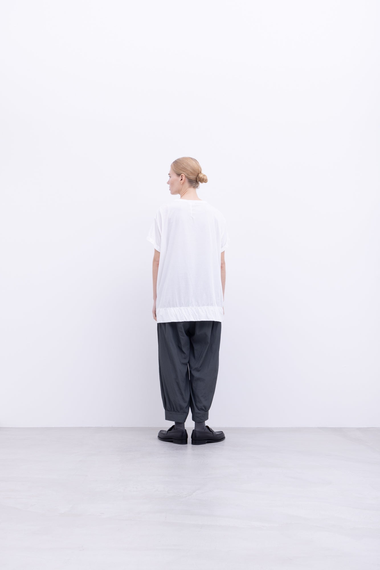 120/2 Queen's Cotton Tenjiku 3/4-Sleeve Crew Neck T-Shirt / Black