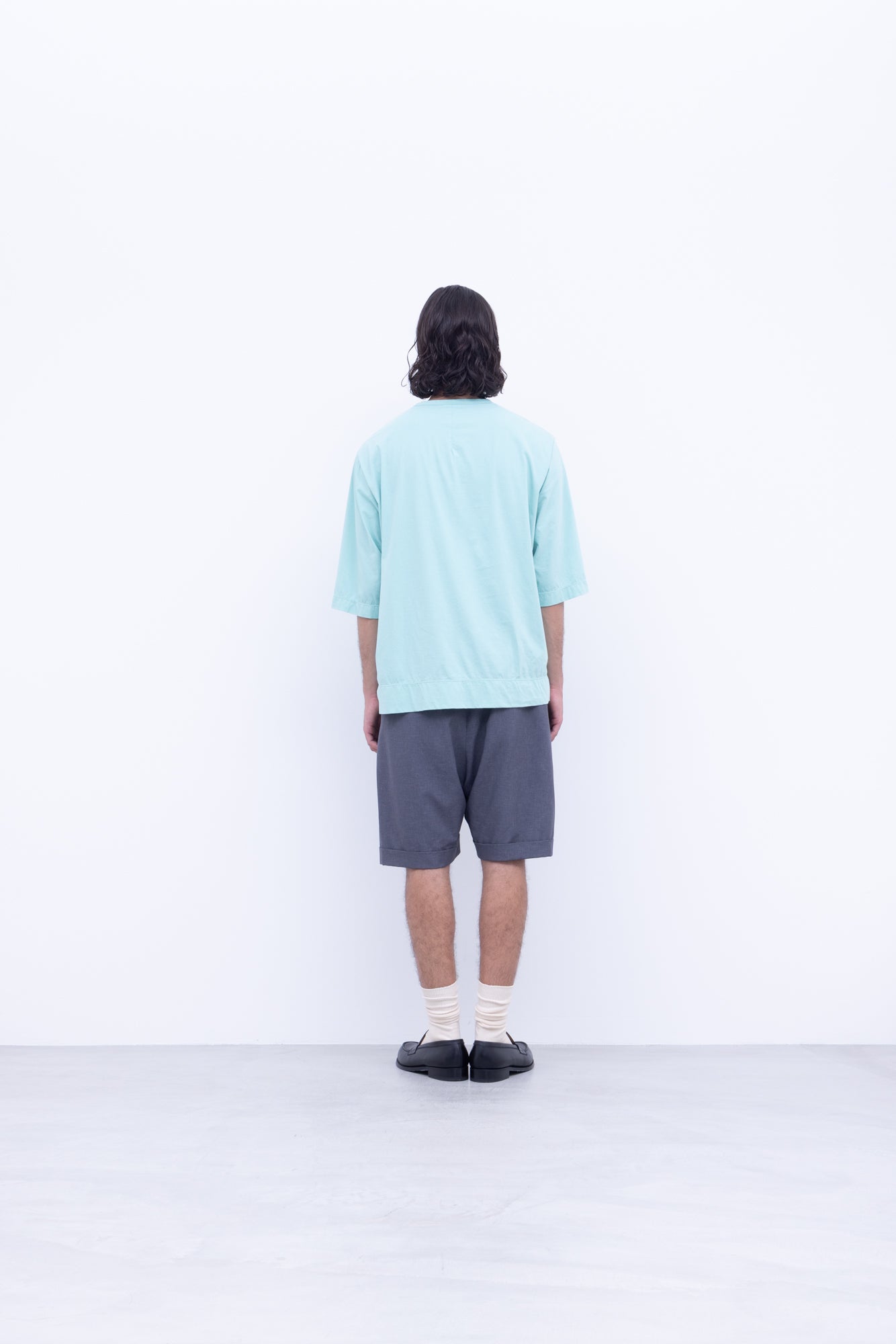 コットンポーラル天竺　クルーネック5分袖Tシャツ / Mint［size 3_］